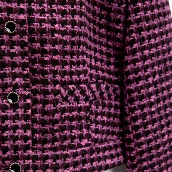 NWT Zara cropped tweed jacket |Zara houndstooth printed jacket Zara twee… - Picture 9 of 9